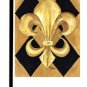Black and Gold Fleur de Lis Garden Flag Saints look 8125GF