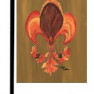Thanksgiving Turkey Fleur de Lis Garden Flag 8184GF