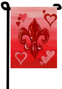 Valentine's Day Fleur de Lis Garden Flag 8136GF