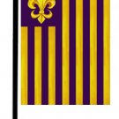 Striped Mardi Gras Puple Gold Fleur de Lis Garden Flag 8201GF