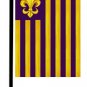 Striped Mardi Gras Puple Gold Fleur de Lis Garden Flag 8201GF