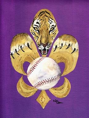 Tiger Fleur de Lis Baseball Garden Flag 8476GF