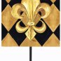 Black and Gold Fleur de Lis Single Wall Hook 8125SH4