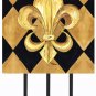 Black and Gold Fleur de Lis Triple Wall Hook 8125TH6