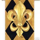 Black and Gold Fleur de Lis Canvas House Flag 8125CHF