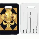 Black and Gold Fleur de Lis Luggage Tag 8125BT