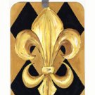 Black and Gold Fleur de Lis Key Chain 8125KC