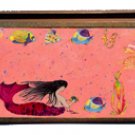 Black Haired Mermaid Wooden Business Card Holder 8338BCH