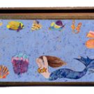 Brunette Mermaid Wooden Business Card Holder 8337BCH