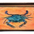 Blue Crab Wooden Business Card Holder 8097BCH