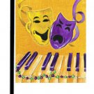 Mardi Gras  Comedy Tragedy Piano Keyboard with beads Garden Flag 8367GF