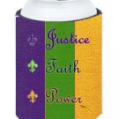 Mardi Gras Justice Faith Power Can Hugger 8374CC