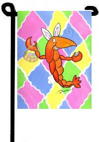 Crawfish Easter Bunny Garden Flag LD6167GF