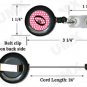 Pink Black Polka Dots Badge Reel Letter O CJ1001-O-BR