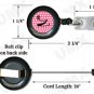 Pink Black Polka Dots Badge Reel Letter N CJ1001-N-BR
