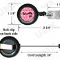 Pink Black Polka Dots Badge Reel Letter J CJ1001-J-BR