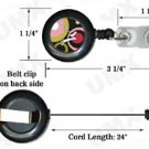 Retro Pink Black Badge Reel Letter W AM1001-W-BR