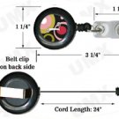 Retro Pink Black Badge Reel Letter L AM1001-L-BR