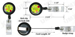 Lime Green Dots Badge Reel Letter D CJ1010-D-BR