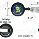 Blue Swirls Badge Reel Letter W CJ1011-W-BR