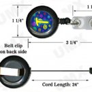 Blue Swirls Badge Reel Letter T CJ1011-T-BR