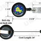 Blue Swirls Badge Reel Letter P CJ1011-P-BR