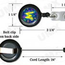 Blue Swirls Badge Reel Letter M CJ1011-M-BR
