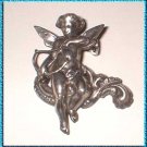 Art Nouveau Sterling Cupid Angel Pin Kerr or Keller 9419