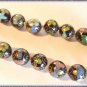 Antique Cloisonne Necklace Black w Flowers Old Clasp