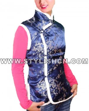 Plum blossom woman's traditional padded cotton vest
