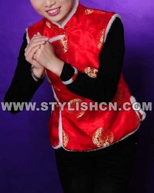 Longevity character woman's traditional cotton vest