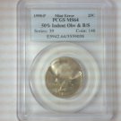 1998-P Washington Quarter (Error) 50% Indent Obv. & B/S