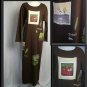 Sz M L COVER CHARGE Hand Painted MAXI Dress FALL SCENES