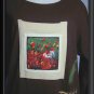 Sz M L COVER CHARGE Hand Painted MAXI Dress FALL SCENES