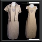 S M COUNTRY SPRING Tan Outfit Jacket TOP Long Dress Set