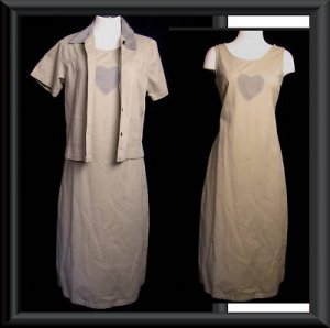 S M COUNTRY SPRING Tan Outfit Jacket TOP Long Dress Set