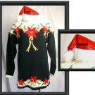 UGLY SWEATER PARTY CHRISTMAS VTG 80s TUNIC MINI DRESS M