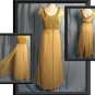 Long Formal Dress Gold Beaded Gown Goddess Vintage XL
