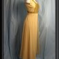 Long Formal Dress Gold Beaded Gown Goddess Vintage XL