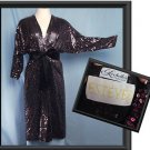 ESTEVEZ HOLIDAY Cocktail DRESS Sequin Wrap Black Pink 8
