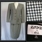 Women 12 L  KASPER WOOL Skirt BLAZER Jacket FITTED Suit