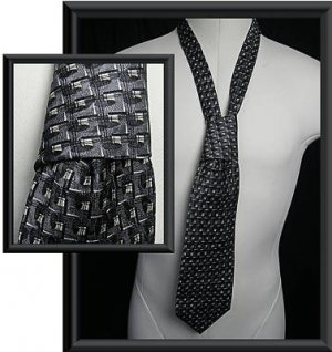 Gray Silver Black PIERRE CARDIN Neck Tie 61 LONG 4 Wide