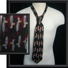 Abstract Black Red PIERRE CARDIN Tie 61" LONG 4" Wide