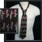 Abstract Black Red PIERRE CARDIN Tie 61" LONG 4" Wide