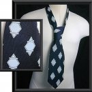 Vintage 70's Diamond Pattern Polyester Tie 4.5" WIDE
