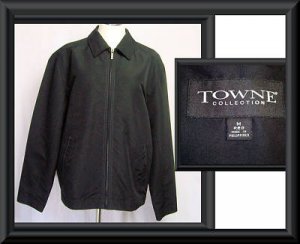 Mens MEDIUM M Black TOWNE By London Fog Hipster JACKET