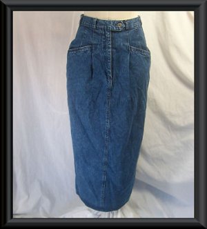 VINTAGE 80'S WOOLRICH Dark Wash Denim Jeans Skirt  XS 0