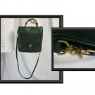 VINTAGE COACH DARK GREEN LEATHER CROSS BODY PURSE  5130