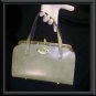 VINTAGE 50'S  OLIVE GREEN  LEATHER HAND BAG FRAME PURSE