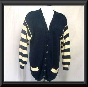 BENETTON ITALY Long NAVY BLUE Sweater Cardigan WOMENS L